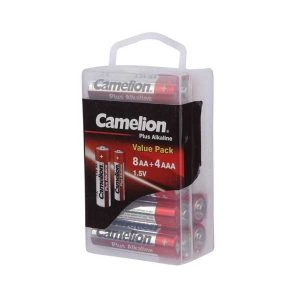 پک باتری قلمی و نیم قلمی پلاس آلکالاین کملیون 4+8 عددی