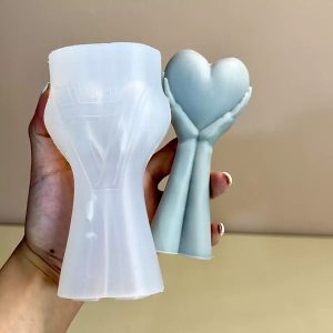 قالب سیلیکونی شمع قلب به دست