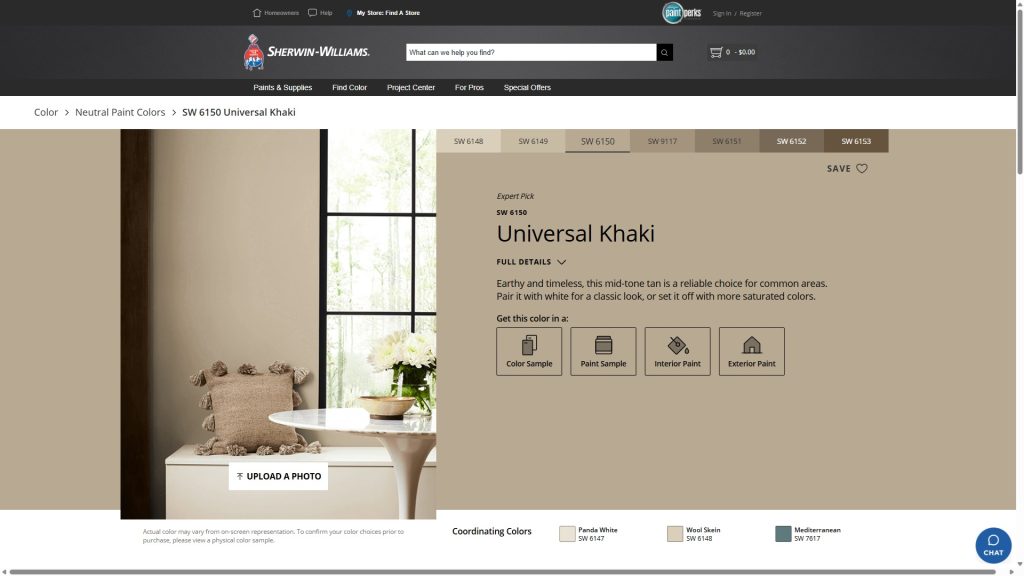 Sherwin-Williams — Universal Khaki (SW 6150)