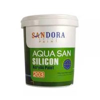 رنگ اکریلیک سفید نیمه براق آکواسان ساندورا کد 203